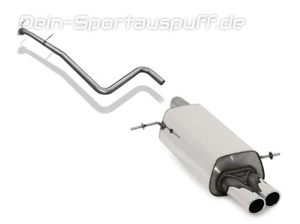 Fox Edelstahl Racing-Komplettanlage ab Kat Ford Fiesta MK7 JA8 inkl. Sport 1.6 77/88kW ab 2008 2x70mm rund eingerollt abgeschrägt
