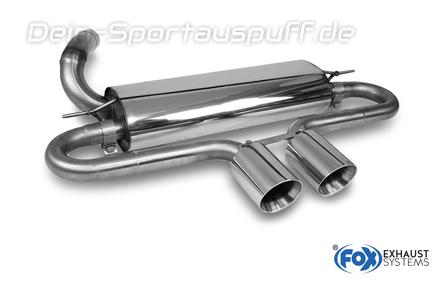 FOX Edelstahl Mittig Sportauspuff Ford Focus 3 ST 2x90mm rund doppelwandig abgeschrägt