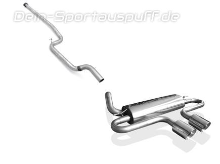FOX Edelstahl Mittig Racing-Sportauspuffanlage ab Kat Ford Focus 3 ST 2x90mm rund doppelwandig abgeschrägt
