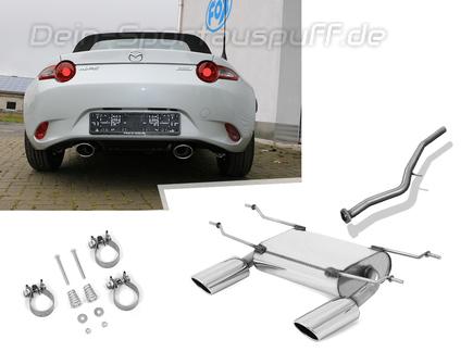 Fox Edelstahl Duplex Racing-Komplettanlage ab Kat Mazda MX-5 Typ ND ab 2015 je 115x85mm oval eingerollt abgeschrägt