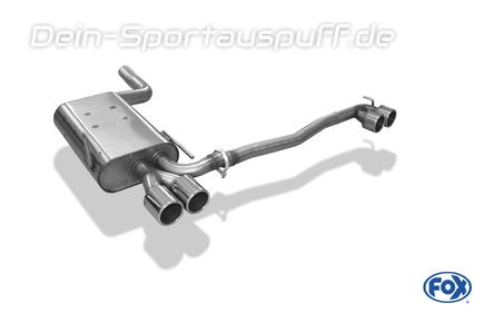 FOX Edelstahl Duplex Racing-Komplettanlage ab Kat Mercedes CLK W208 - C208 Coupe/A208 Cabrio je 2x76mm rund eingerollt