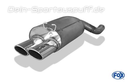 FOX Edelstahl Sportauspuff Mercedes SL R129 2x115x85mm oval eingerollt abgeschrägt