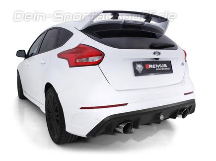 Remus Edelstahl Sportauspuff-Komplettanlage ab Kat Ø76mm-System Ford Focus 3 RS je 115mm rund scharfkantig abgeschrägt