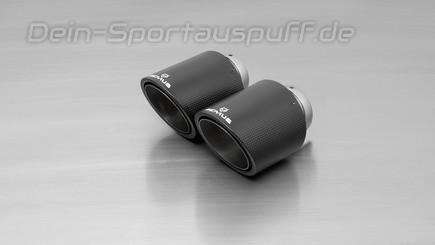 Remus Endrohrsatz mittig Porsche 911 Typ 991.2 Carrera inkl. S u. 4S 2x102mm rund abgeschrägt aus Titan und Carbon