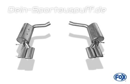 FOX Edelstahl Duplex Sportauspuff Mercedes CLS C218 inkl. Shooting Brake je 2x115x85mm oval eingerollt abgeschrägt