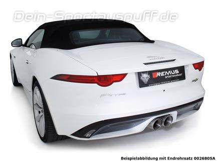 Remus Edelstahl Sportauspuff Mittig Jaguar F-Type S Coupe u. Cabrio inkl. Endrohrsatz nach Wahl