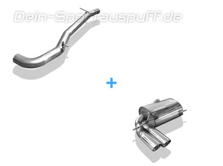 Fox Edelstahl Racing-Komplettanlage ab Kat Audi A3 8P quattro 2x90mm rund eingerollt abgeschrägt mit Absorber