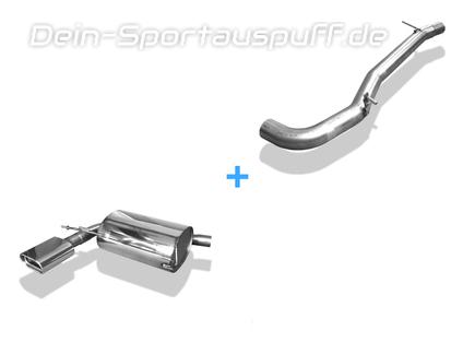 Fox Edelstahl Racing-Komplettanlage ab Kat Audi A3 8P 3.2 V6 quattro Sportback 160x80mm flachoval eingerollt abgeschrägt mit Absorber