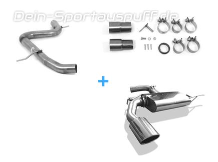Fox Edelstahl Racing-Komplettanlage ab Kat. Ø70mm Audi A3 8P Sportback 1.4 TFSI 129x106mm oval eingerollt