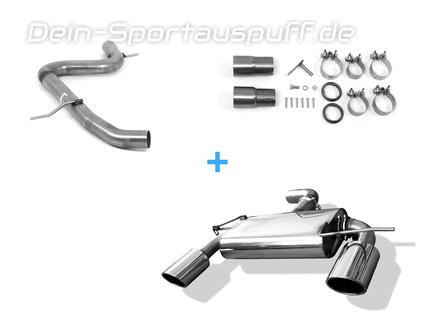 Fox Edelstahl Duplex Racing-Komplettanlage ab Kat. Ø70mm Audi A3 8P Sportback 1.4 TFSI je 129x106mm oval eingerollt