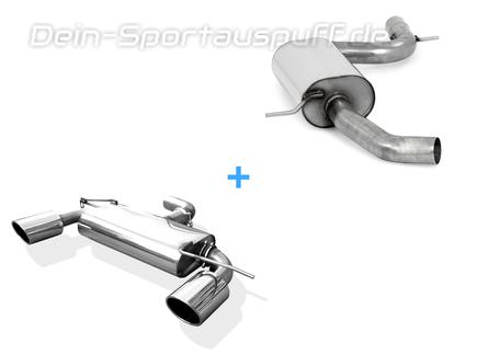 Fox Edelstahl Duplex Sportauspuff-Komplettanlage ab Kat Ø70mm Audi A3 8P Sportback 1.4 TFSI je 129x106mm oval eingerollt