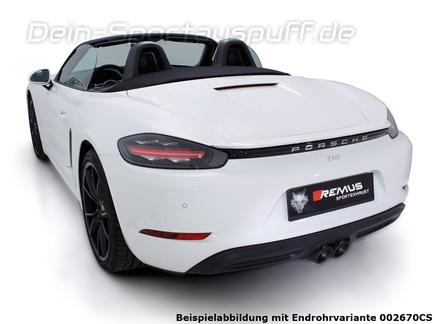 Remus Edelstahl Komplettanlage ab Kat Porsche 718 Boxster & Boxster S Typ 982 inkl. Endrohrsatz nach Wahl