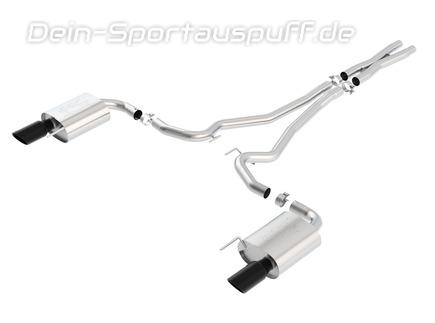 Borla ATAK Edelstahl Duplex Komplettanlage ab Kat Ford Mustang 6 GT ab 2015 je 102mm rund eingerollt abgeschrägt in schwarz