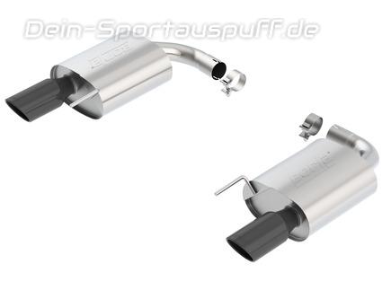 Borla ATAK Edelstahl Duplex Sportauspuff Ford Mustang 6 GT ab 2015 je 102mm rund eingerollt abgeschrägt in schwarz