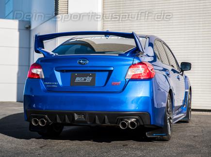 Borla S-TYPE Edelstahl Duplex Komplettanlage ab Kat Subaru WRX STI Stufenheck ab 2014 je 2x89mm rund eingerollt abgeschrägt