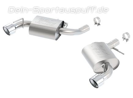Borla ATAK Edelstahl Duplex Sportauspuff Ø70mm-System Chevrolet Camaro SS V8 Modelljahr 2016-17 je 114mm rund eingerollt abgeschrägt