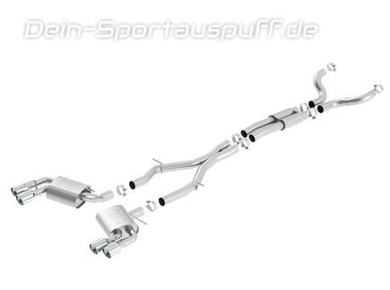 Borla ATAK Edelstahl Duplex Sportauspuff-Komplettanlage ab Kat Ø76mm-System Chevrolet Camaro SS V8 Modelljahr 2016-17 je 2x102mm rund eingerollt abgeschrägt