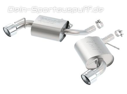 Borla S-TYPE Edelstahl Duplex Sportauspuff Ø70mm-System Chevrolet Camaro 2.0 Turbo Modelljahr 2016-17 je 114mm rund eingerollt abgeschrägt
