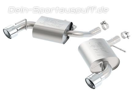 Borla ATAK Edelstahl Duplex Sportauspuff Ø70mm-System Chevrolet Camaro 2.0 Turbo Modelljahr 2016-17 je 114mm rund eingerollt abgeschrägt
