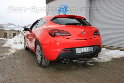 Fox Edelstahl Duplex Sportauspuff Opel Astra J GTC je 160x90mm oval eingerollt seitlich abgeschrägt