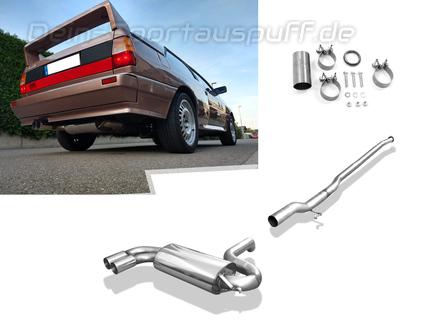 Fox Edelstahl Racing-Komplettanlage ab Kat Ø76mm Audi Urquattro 2x76mm rund scharf gerade