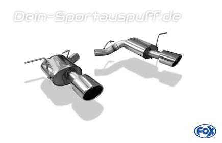FOX Edelstahl Duplex Sportauspuff Jeep Grand Cherokee WK2 SRT8 je 129x106mm oval eingerollt abgeschrägt
