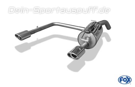 Fox Edelstahl Duplex Sportauspuff Toyota Yaris 1 TS Typ P1 je 115x85mm oval eingerollt abgeschrägt mit Absorber