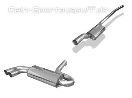 Fox Edelstahl Sportauspuff-Komplettanlage ab Kat Ø76mm Audi Urquattro 2x76mm rund scharf abgeschrägt