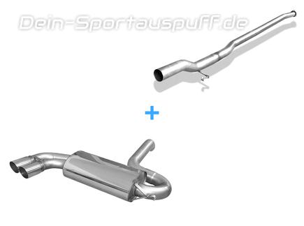 Fox Edelstahl Racing-Komplettanlage ab Kat Ø76mm Audi Urquattro 2x76mm rund scharf abgeschrägt