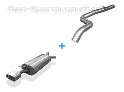 Fox Edelstahl Racing-Komplettanlage ab Kat Ø63,5mm-System Audi A3 8L 135x80mm flachoval eingerollt abgeschrägt