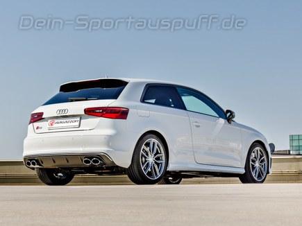 Ragazzon Edelstahl Duplex Komplettanlage ab Kat Audi S3 8V Sportback je 2x108x70mm oval eingerollt abgeschrägt