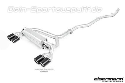 Eisenmann Edelstahl Duplex Sportauspuff-Komplettanlage ab Kat BMW M2 F87 je 2x90mm rund abgeschrägt schwarz matt
