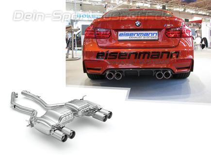 Eisenmann Edelstahl Duplex Sportauspuff BMW 3er F80 M3 Limousine je 2x90mm rund eloxiert