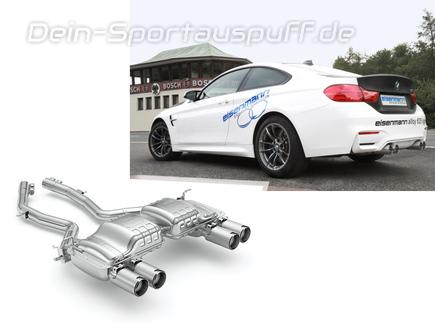 Eisenmann Edelstahl Duplex Sportauspuff BMW 4er M4 F82 Coupe F83 Cabrio je 2x90mm rund eloxiert