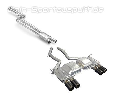 Eisenmann Edelstahl Duplex Sportauspuff-Komplettanlage ab Kat BMW 3er F80 M3 Limousine je 2x90mm rund schwarz matt