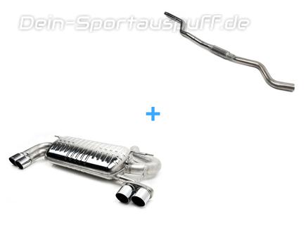 Eisenmann Edelstahl Duplex Racing-Komplettanlage ab Kat RACE-Version BMW 3er F34 Grand Turismo 328i je 2x76mm rund scharfkantig abgeschrägt
