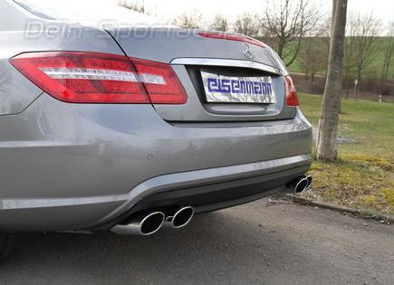 Eisenmann Edelstahl Duplex Komplettanlage ab Kat Mercedes E-Klasse W207 Coupe Cabrio E200 E250 je 2x120x77mm oval eingerollt abgeschrägt versetzt