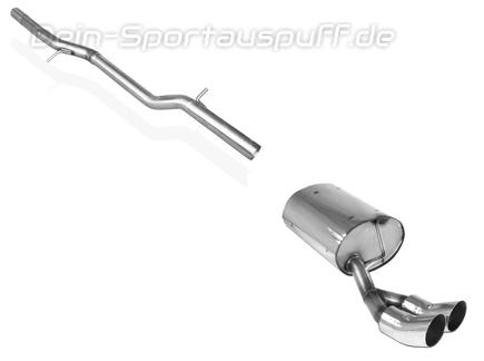 Fox Edelstahl Racing-Komplettanlage ab Kat Skoda Octavia 1U 1.8T 4x4 2x76mm DTM rund scharf gerade