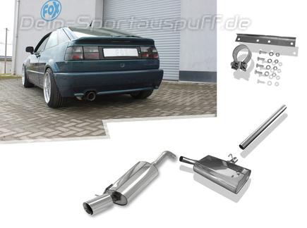 Fox Edelstahl Racing-Komplettanlage ab Kat. VW Corrado 2.0l 16V 100mm rund doppelwandig abgeschrägt
