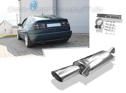 Fox Edelstahl Sportauspuff VW Corrado 2.0l 16V 115x85mm oval eingerollt abgeschrägt