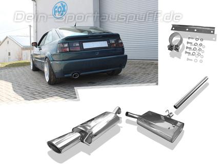 Fox Edelstahl Racing-Komplettanlage ab Kat. VW Corrado 2.0l 16V 115x85mm oval eingerollt abgeschrägt