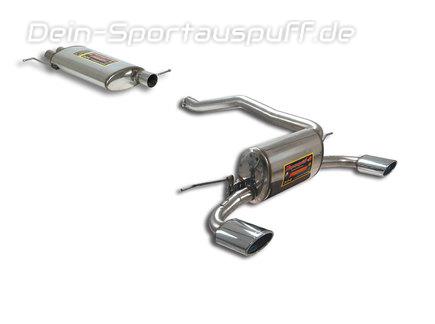 Supersprint Edelstahl Duplex Sportauspuff-Komplettanlage ab Kat Mercedes Benz ML 55 AMG Typ W163 je 145x95mm oval eingerollt abgeschrägt