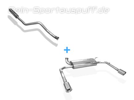 Fox Edelstahl Duplex Sportauspuffanlage ab Kat. Renault Laguna 3 Grandtour je 90mm rund eingerollt abgeschrägt mit Absorber