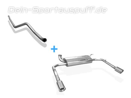 Fox Edelstahl Duplex Racing-Komplettanlage ab Kat Renault Laguna 3 Grandtour je 90mm rund eingerollt abgeschrägt mit Absorber