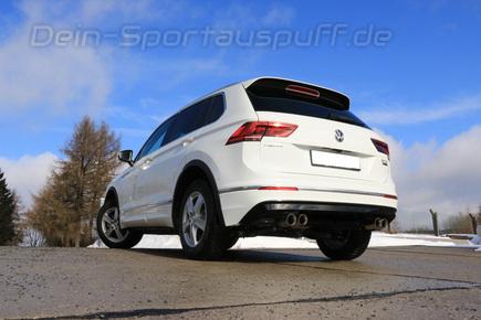 FOX Edelstahl Duplex Sportauspuff VW Tiguan 2 Typ AD1 Diesel 4Motion je 2x90mm rund doppelwandig abgeschrägt