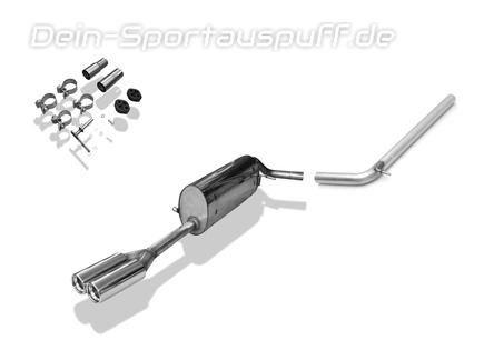 Fox Edelstahl Racing-Komplettanlage ab Kat Skoda Fabia NJ Combi ab 2014 2x76mm rund eingerollt gerade mit Absorber
