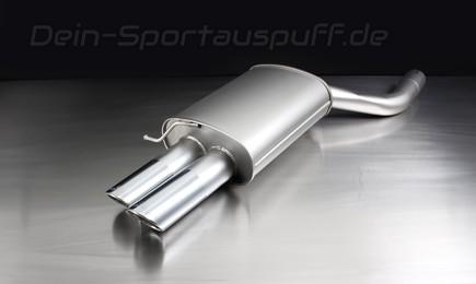 Remus Edelstahl Sportauspuff BMW 5er E60 Limousine u. E61 Touring 520i-530i 2x84mm rund eingerollt abgeschrägt
