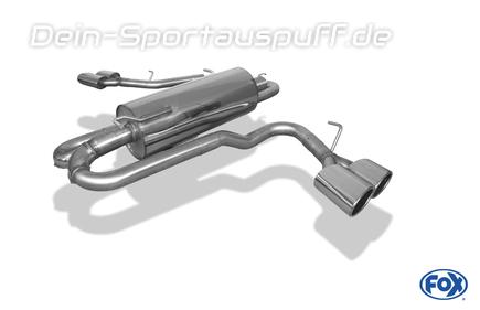 Fox Edelstahl Sportauspuff Sidepipe rechts-links Ford Ranger ab 2015 je 2x115x85mm oval eingerollt