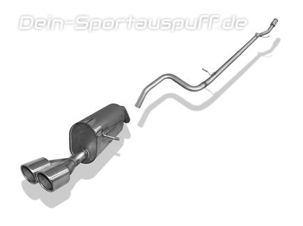 Fox Edelstahl Racing-Komplettanlage ab Kat Peugeot 207 RC 2x100mm rund eingerollt abgeschrägt
