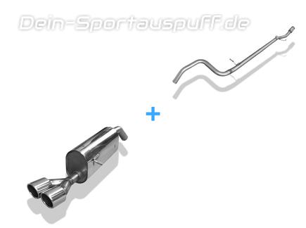 Fox Edelstahl Racing-Komplettanlage ab Kat Peugeot 207 RC 2x90mm rund eingerollt abgeschrägt